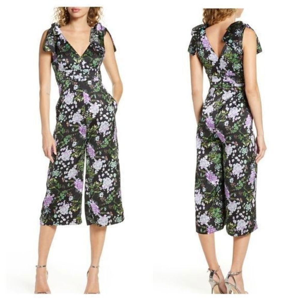 Foxiedox Black Floral Jumpsuit